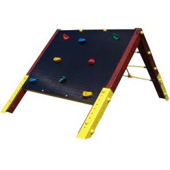 Kindergarten Triangular Climbing Frame With Rock Wall