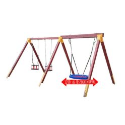  Kétüléses lengőhinta bébiülőkével, 1200 mm-es fészekhinta kosárral